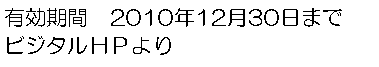 �e�L�X�g �{�b�N�X: �L�����ԁ@2010�N12��30���܂��r�W�^���g�o���